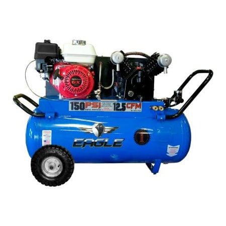 Wood Industries Eagle Portable Gas Air Compressor w/ Honda GX Engine, 5.5 HP, 25 Gallon, Horizontal P55G25H1